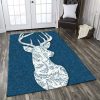 Deer Flowers Rug Sport Decor Gift Floor Decor Living Room Carpet Rug Area Rug - be64223a000c Deer Rectangle Area Rug