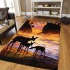 Deer Sunset Rug Sport Decor Gift Floor Decor Living Room Carpet Rug Area Rug - b2b08ae0edb6 Deer Rectangle Area Rug