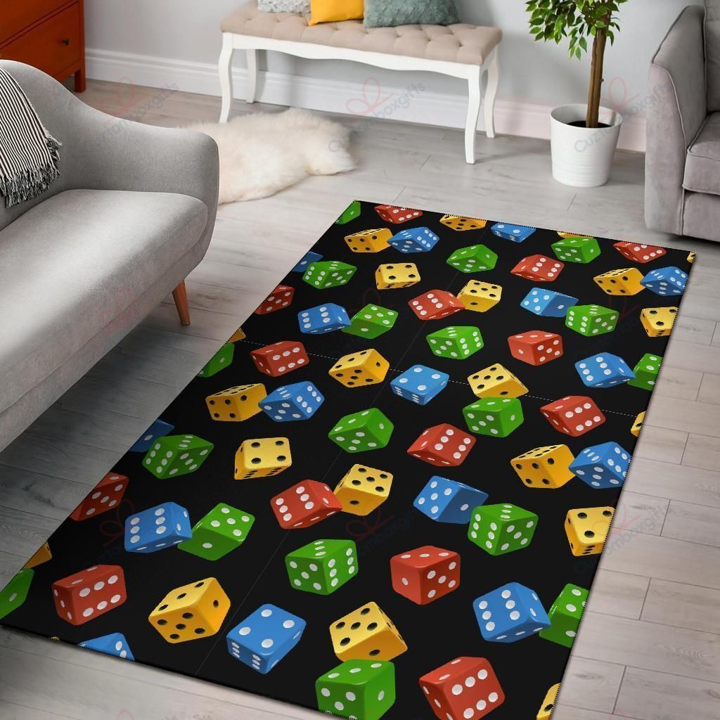Dice Colorful Pattern Rug Sport Decor Gift Floor Decor Living Room Carpet Rug Area Rug - 88f337338948 Colorful Rectangle Area Rug