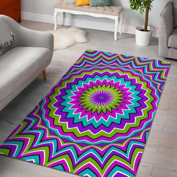 Dizzy Circle Moving Optical Illusion Rug Sport Decor Gift Floor Decor Living Room Carpet Rug Area Rug - 5a6c75875c17 Circle Rectangle Area Rug