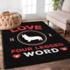 Dog Love Is A Four Legend Word Rug Sport Decor Gift Floor Decor Living Room Carpet Rug Area Rug - 2bb963711fe7 Dog Rectangle Area Rug