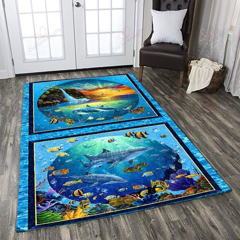 Dolphin Beach Rug Sport Decor Gift Floor Decor Living Room Carpet Rug Area Rug - 34d18c7acf4e Dolphin Beach Rug Sport Decor Gift Floor Decor Living Room Carpet Rug Area Rug - 34d18c7acf4e Dolphin Rectangle Area Rug