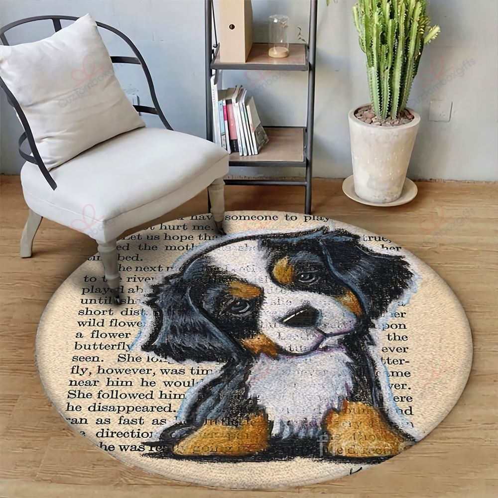 A Cute Bernese Mountain Round Carpet Floor Rug Living Room Bedroom Decor Round Area Rug Carpet A Cute Bernese Mountain Round Carpet Floor Rug Living Room Bedroom Decor Round Area Rug Carpet