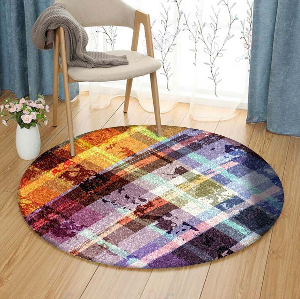 Abstract Colorful Round Carpet Floor Rug Living Room Bedroom Decor Round Area Rug Carpet