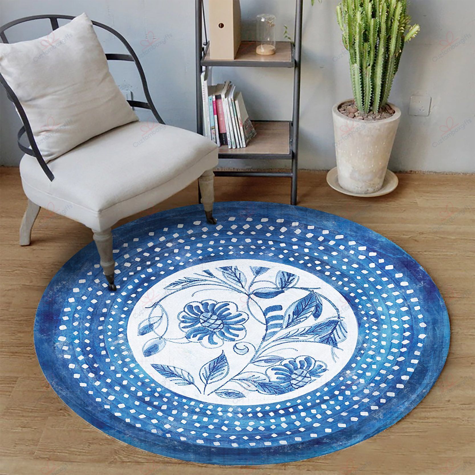 Ancient Watercolor Blue Flower Round Carpet Floor Rug Living Room Bedroom Decor Round Area Rug Carpet Ancient Watercolor Blue Flower Round Carpet Floor Rug Living Room Bedroom Decor Round Area Rug Carpet
