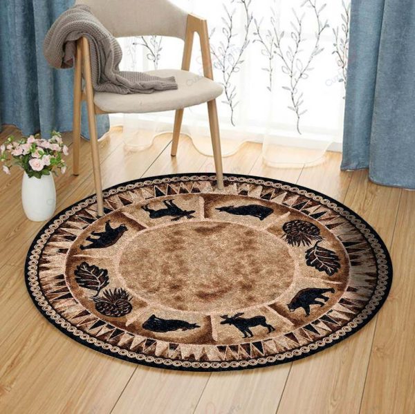 Animal Round Carpet Floor Rug Living Room Bedroom Decor Round Area Rug Carpet