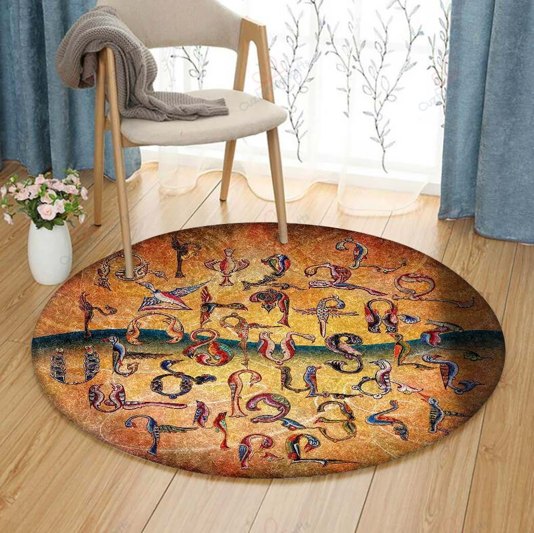 Armenian Birds Alphabet Round Carpet Floor Rug Living Room Bedroom Decor Round Area Rug Carpet Armenian Birds Alphabet Round Carpet Floor Rug Living Room Bedroom Decor Round Area Rug Carpet