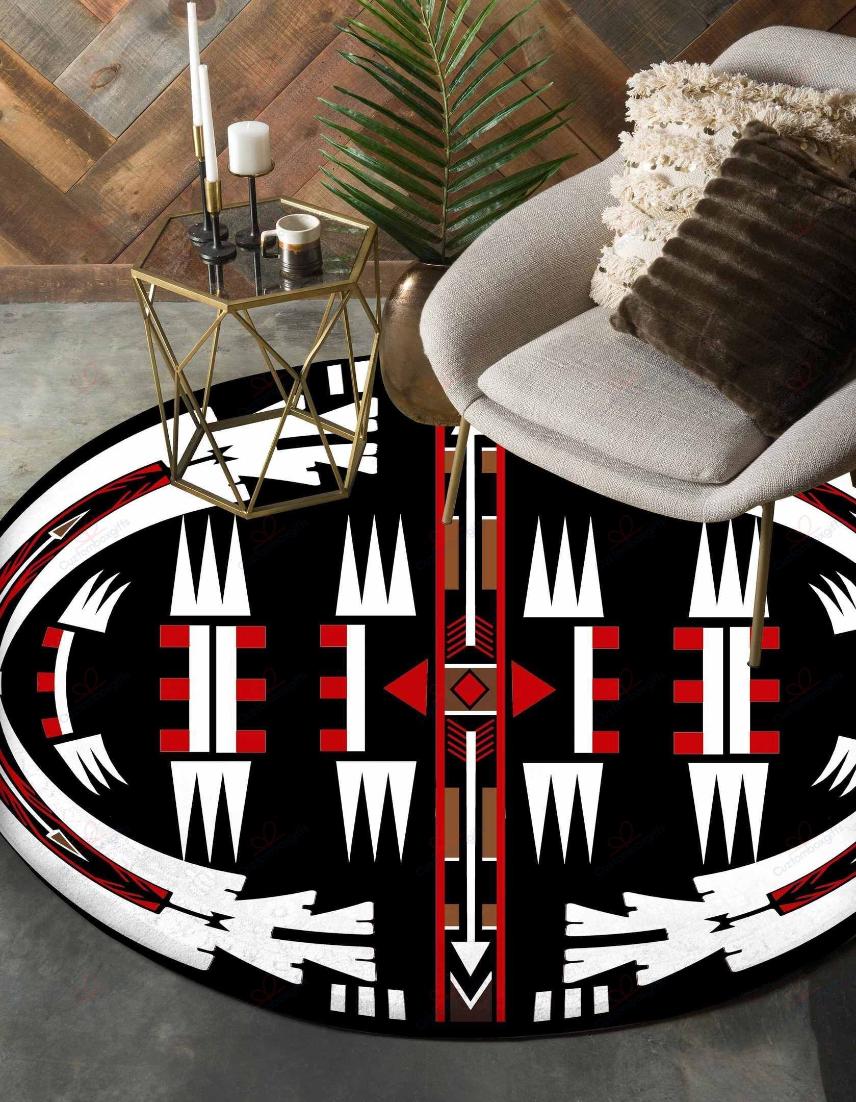 Arrow Pattern Native American Design Round Carpet Floor Rug Living Room Bedroom Decor Round Area Rug Carpet Arrow Pattern Native American Design Round Carpet Floor Rug Living Room Bedroom Decor Round Area Rug Carpet