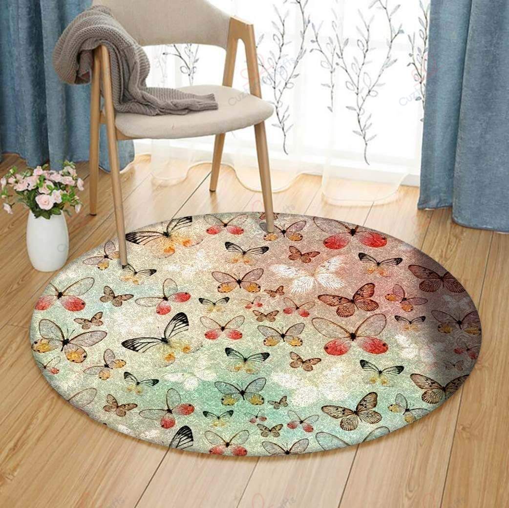 Baby Butterfly Round Carpet Floor Rug Living Room Bedroom Decor Round Area Rug Carpet Baby Butterfly Round Carpet Floor Rug Living Room Bedroom Decor Round Area Rug Carpet