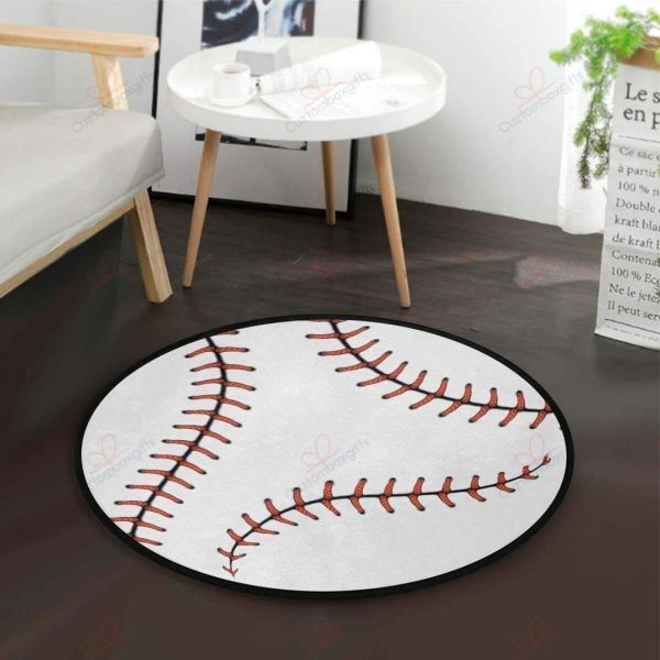 Baseball Ball Round Carpet Floor Rug Living Room Bedroom Decor Round Area Rug Carpet