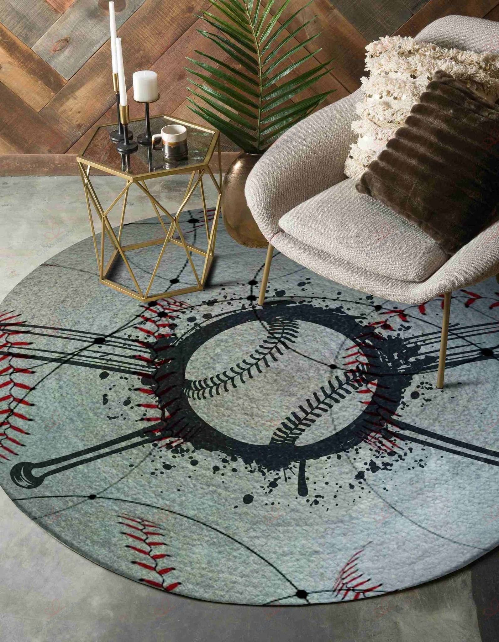 Baseball Pattern Round Carpet Floor Rug Living Room Bedroom Decor Round Area Rug Carpet Baseball Pattern Round Carpet Floor Rug Living Room Bedroom Decor Round Area Rug Carpet