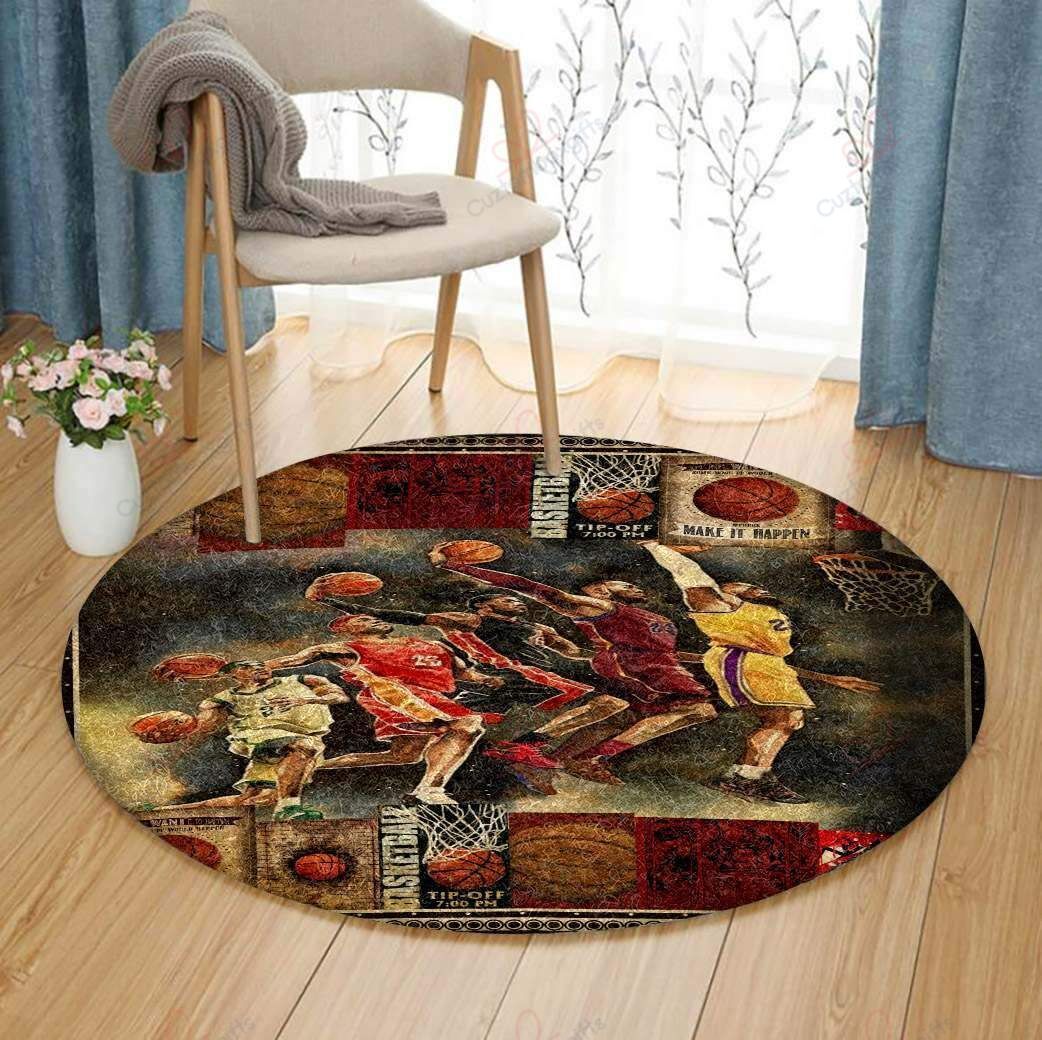 Basketball Players 2 Round Carpet Floor Rug Living Room Bedroom Decor Round Area Rug Carpet Basketball Players 2 Round Carpet Floor Rug Living Room Bedroom Decor Round Area Rug Carpet