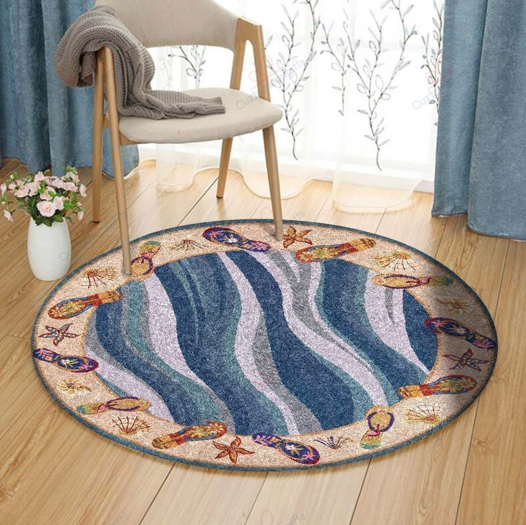 Beach Flip Flops Round Carpet Floor Rug Living Room Bedroom Decor Round Area Rug Carpet Beach Flip Flops Round Carpet Floor Rug Living Room Bedroom Decor Round Area Rug Carpet
