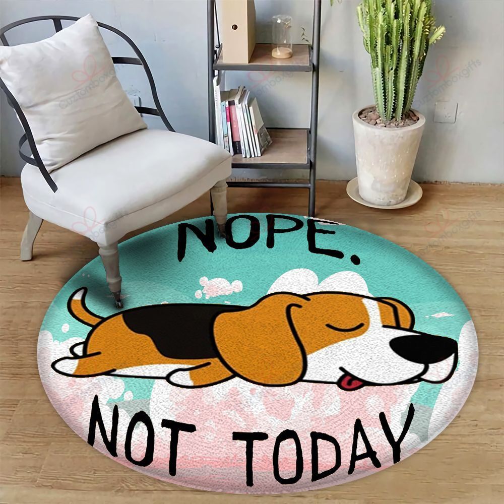 Beagle Nope Not Today Round Carpet Floor Rug Living Room Bedroom Decor Round Area Rug Carpet Beagle Nope Not Today Round Carpet Floor Rug Living Room Bedroom Decor Round Area Rug Carpet