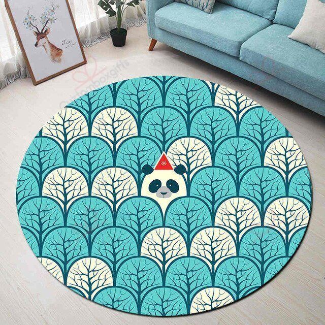 Bear Forest Round Carpet Floor Rug Living Room Bedroom Decor Round Area Rug Carpet Bear Forest Round Carpet Floor Rug Living Room Bedroom Decor Round Area Rug Carpet