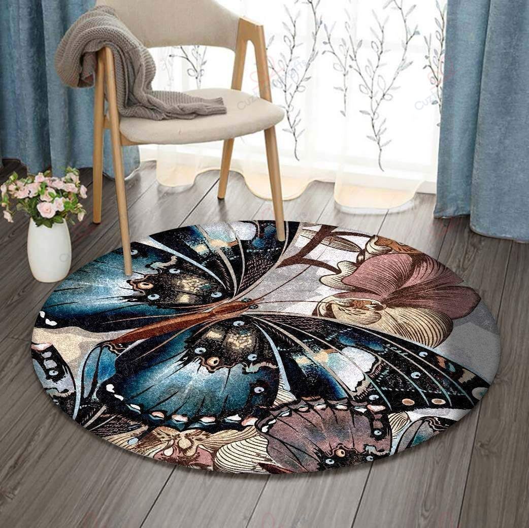 Beauty Butterfly 1 Round Carpet Floor Rug Living Room Bedroom Decor Round Area Rug Carpet Beauty Butterfly 1 Round Carpet Floor Rug Living Room Bedroom Decor Round Area Rug Carpet