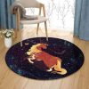 Beauty Deer Round Carpet Floor Rug Living Room Bedroom Decor Round Area Rug Carpet