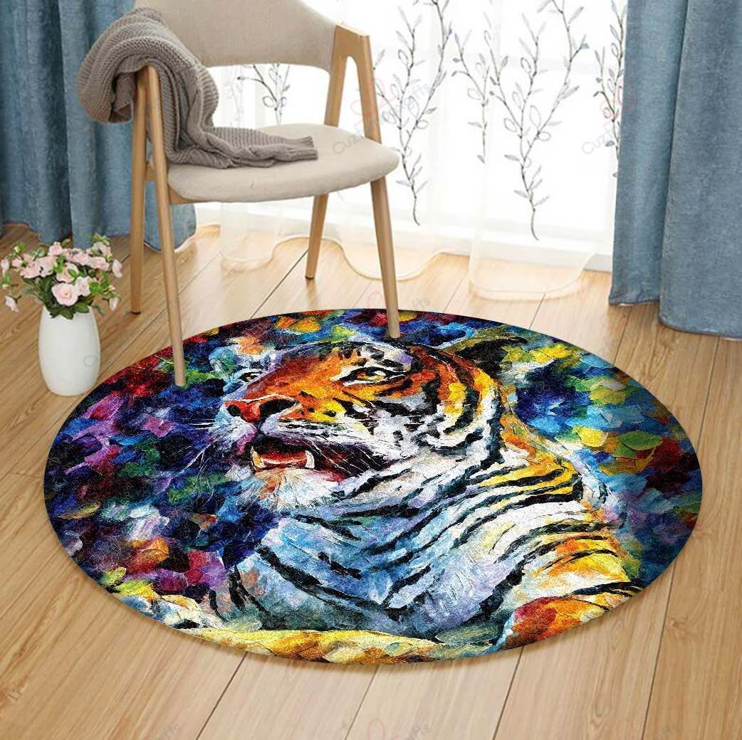 Bengal Tiger Round Carpet Floor Rug Living Room Bedroom Decor Round Area Rug Carpet Bengal Tiger Round Carpet Floor Rug Living Room Bedroom Decor Round Area Rug Carpet