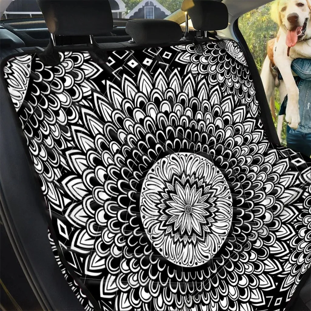 Black And White Mandala Flower Design Car Back Seat Cover Dog Car Seat Covers - 45746c68ea8b Black And White Mandala Flower Design Car Back Seat Cover Dog Car Seat Covers - 45746c68ea8b