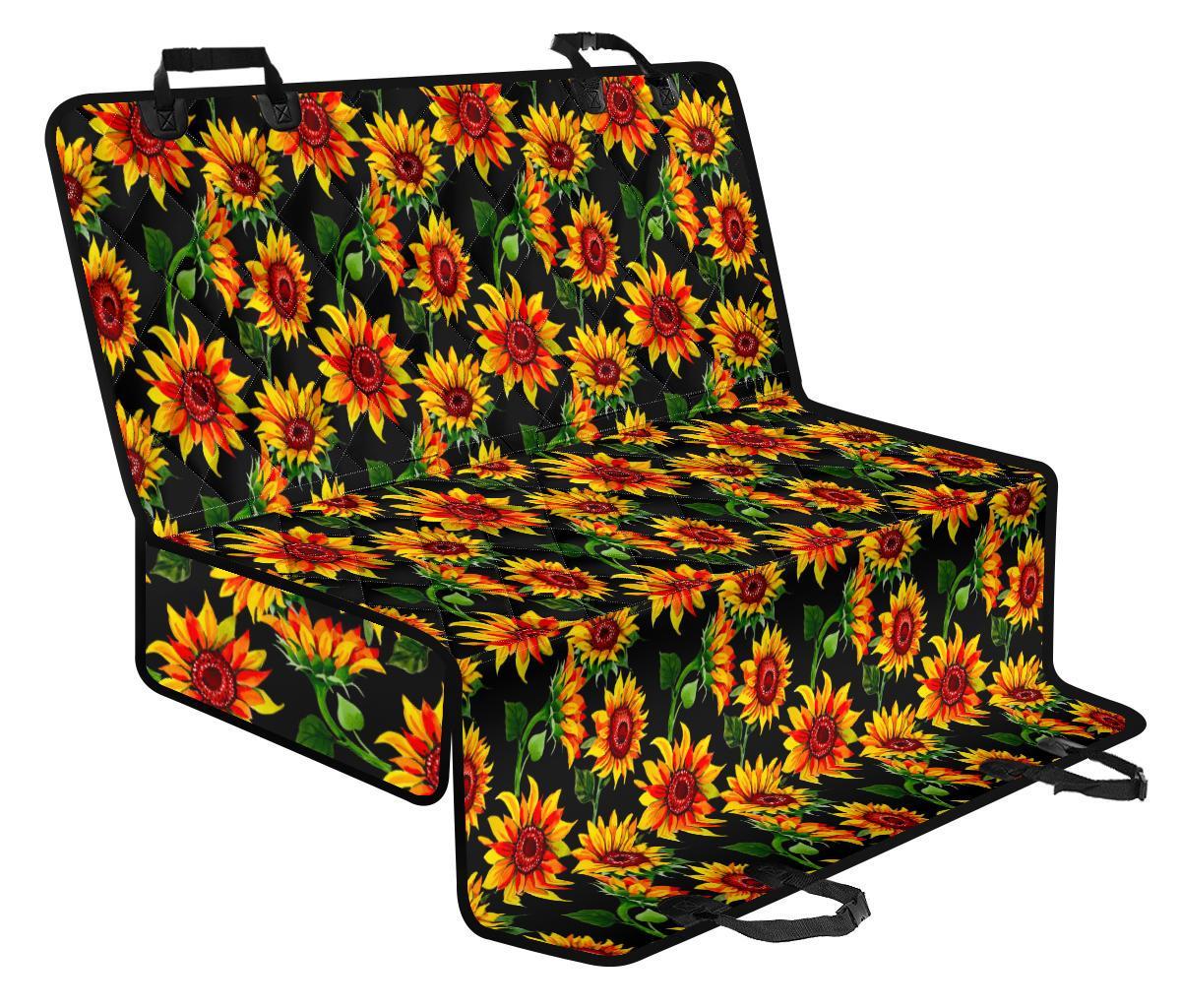 Black Autumn Sunflower Pattern Print Pet Car Back Seat Cover - 3b2256e0003b Black Autumn Sunflower Pattern Print Pet Car Back Seat Cover - 3b2256e0003b