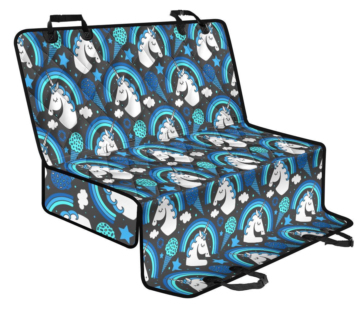 Blue Rainbow Unicorn Pattern Print Pet Car Back Seat Cover - a469cbdc2170 Blue Rainbow Unicorn Pattern Print Pet Car Back Seat Cover - a469cbdc2170