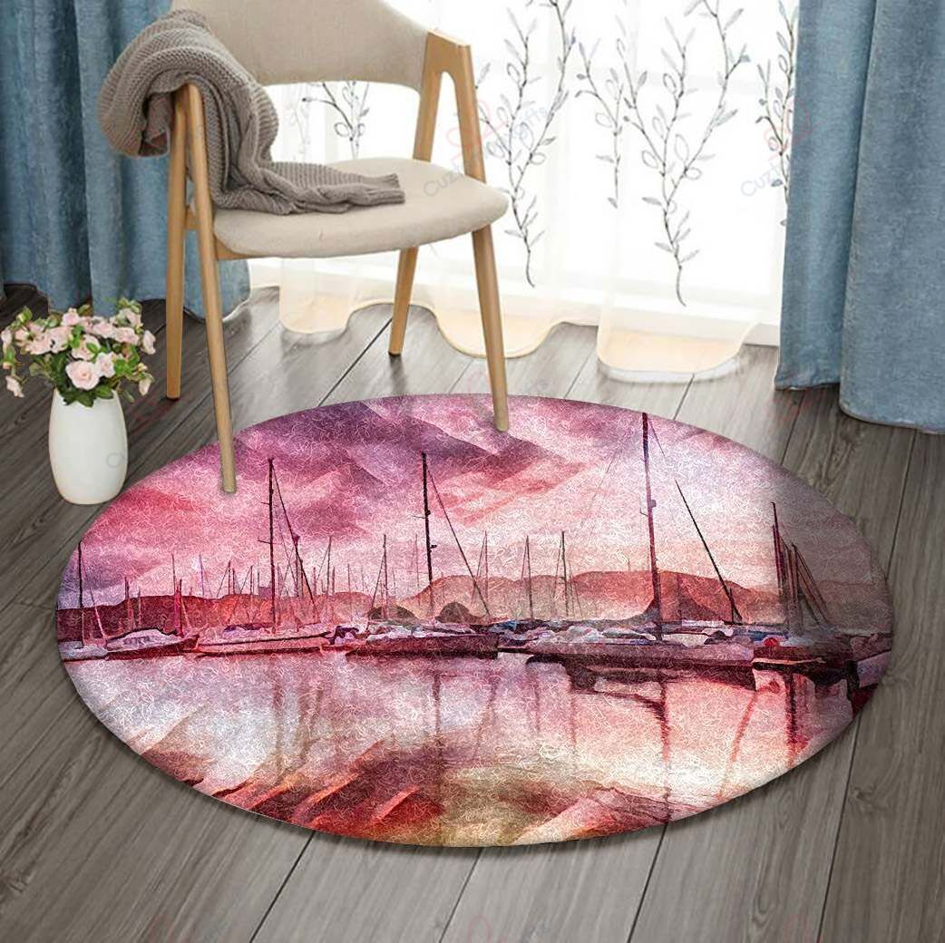 Boats Round Carpet Floor Rug Living Room Bedroom Decor Round Area Rug Carpet Boats Round Carpet Floor Rug Living Room Bedroom Decor Round Area Rug Carpet