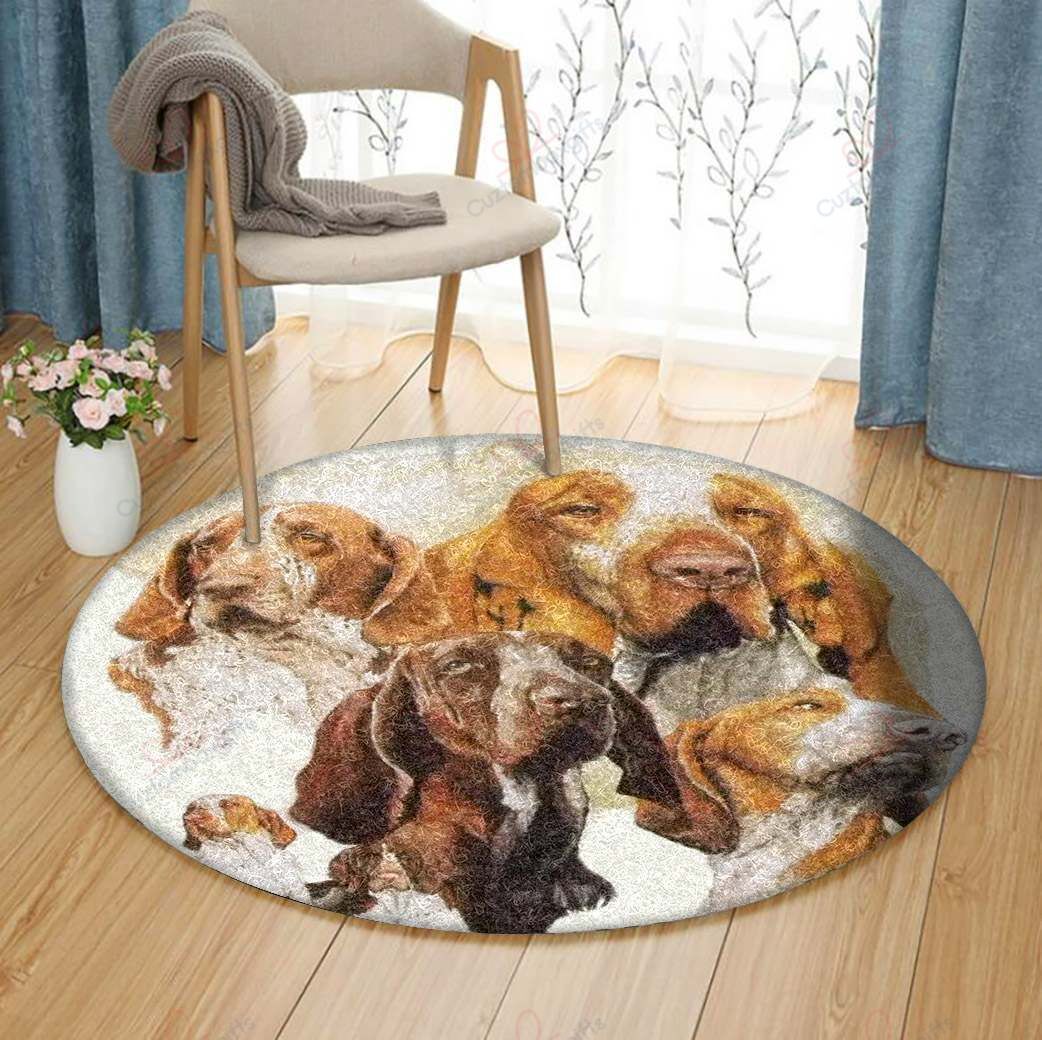 Bracco Dog Round Carpet Floor Rug Living Room Bedroom Decor Round Area Rug Carpet Bracco Dog Round Carpet Floor Rug Living Room Bedroom Decor Round Area Rug Carpet