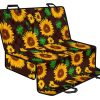 Brown Sunflower Pattern Print Pet Car Back Seat Cover - b0aac7239c79