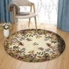 Butterfly Flower Round Carpet Floor Rug Living Room Bedroom Decor Round Area Rug Carpet
