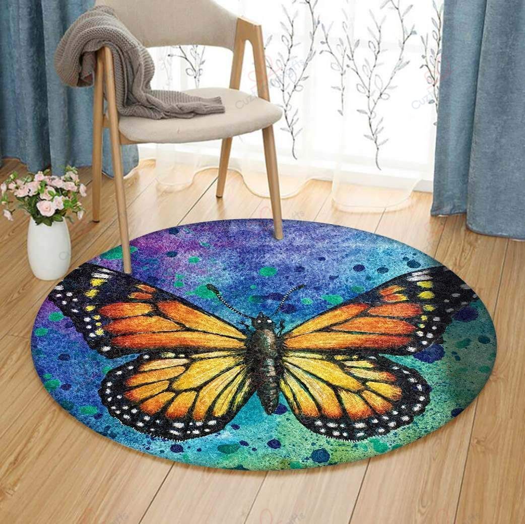 Butterfly Painting Round Carpet Floor Rug Living Room Bedroom Decor Round Area Rug Carpet Butterfly Painting Round Carpet Floor Rug Living Room Bedroom Decor Round Area Rug Carpet
