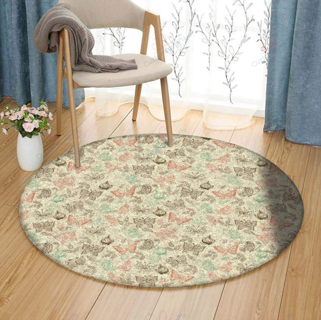 Butterfly Pattern 3 Round Carpet Floor Rug Living Room Bedroom Decor Round Area Rug Carpet Butterfly Pattern 3 Round Carpet Floor Rug Living Room Bedroom Decor Round Area Rug Carpet