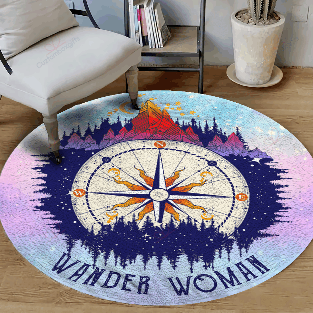 Camping Wander Women Loyalty Round Carpet Floor Rug Living Room Bedroom Decor Round Area Rug Carpet Camping Wander Women Loyalty Round Carpet Floor Rug Living Room Bedroom Decor Round Area Rug Carpet