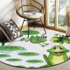 Cartoon Frog 1 Round Carpet Floor Rug Living Room Bedroom Decor Round Area Rug Carpet