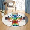 Celtic Color Cross Round Carpet Floor Rug Living Room Bedroom Decor Round Area Rug Carpet