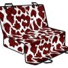 Chocolate Brown And White Cow Print Pet Car Back Seat Cover - dced8624a25a