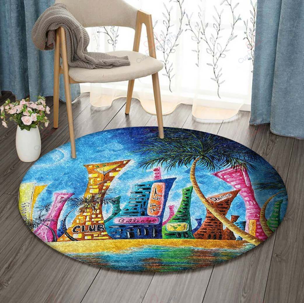 City Near Beach Round Carpet Floor Rug Living Room Bedroom Decor Round Area Rug Carpet City Near Beach Round Carpet Floor Rug Living Room Bedroom Decor Round Area Rug Carpet