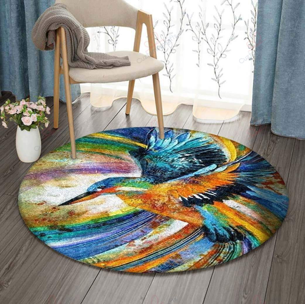 Color Bird 1 Round Carpet Floor Rug Living Room Bedroom Decor Round Area Rug Carpet