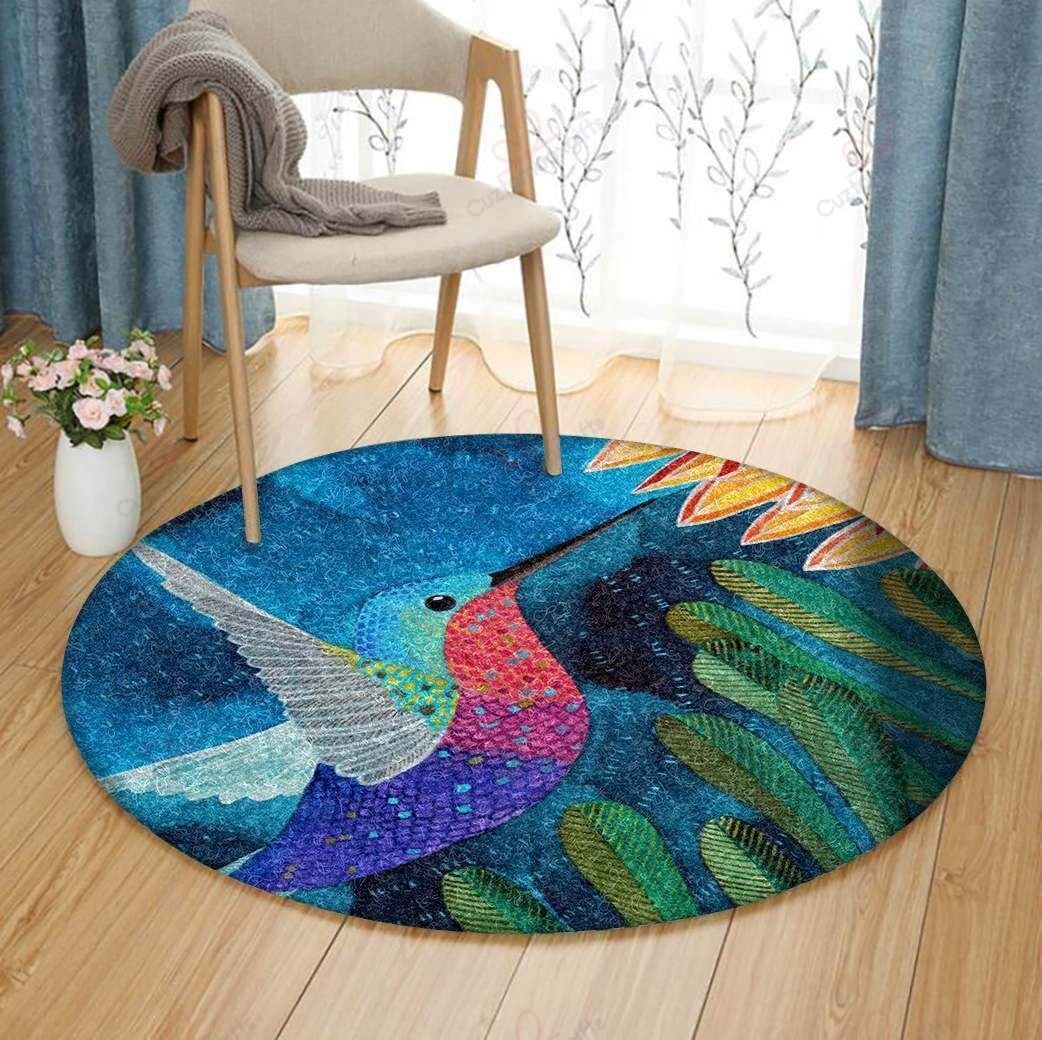 Color Bird Round Carpet Floor Rug Living Room Bedroom Decor Round Area Rug Carpet