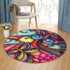 Color Butterflies Pattern Round Carpet Floor Rug Living Room Bedroom Decor Round Area Rug Carpet