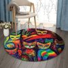 Color Cat Round Carpet Floor Rug Living Room Bedroom Decor Round Area Rug Carpet