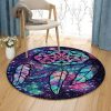 Color Dream Catcher Round Carpet Floor Rug Living Room Bedroom Decor Round Area Rug Carpet