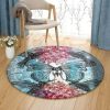 Color French Bulldog Round Carpet Floor Rug Living Room Bedroom Decor Round Area Rug Carpet