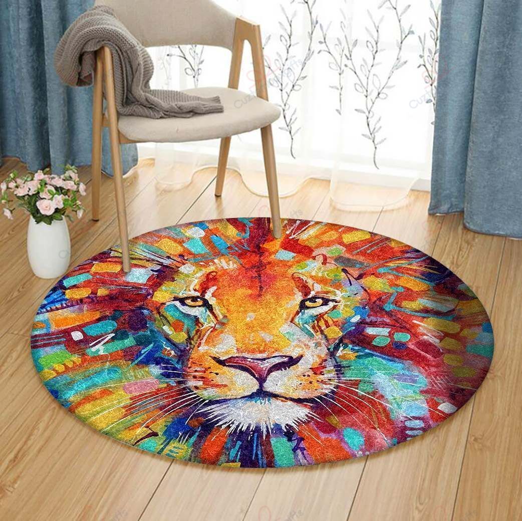 Color Lion Round Carpet Floor Rug Living Room Bedroom Decor Round Area Rug Carpet Color Lion Round Carpet Floor Rug Living Room Bedroom Decor Round Area Rug Carpet