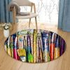 Color Pen Drawing Round Carpet Floor Rug Living Room Bedroom Decor Round Area Rug Carpet