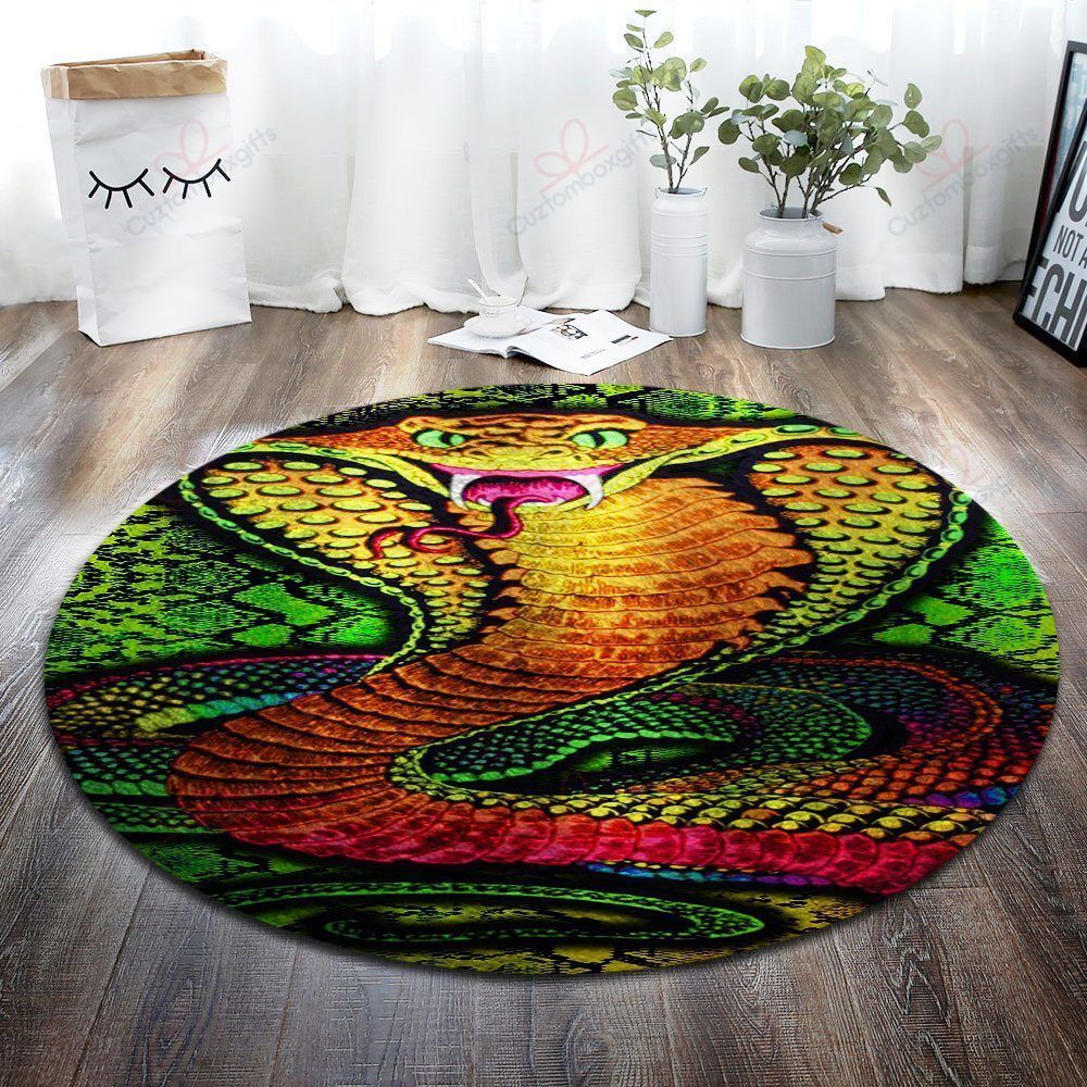 Color Snake Round Carpet Floor Rug Living Room Bedroom Decor Round Area Rug Carpet