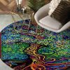 Color Tree 1 Round Carpet Floor Rug Living Room Bedroom Decor Round Area Rug Carpet