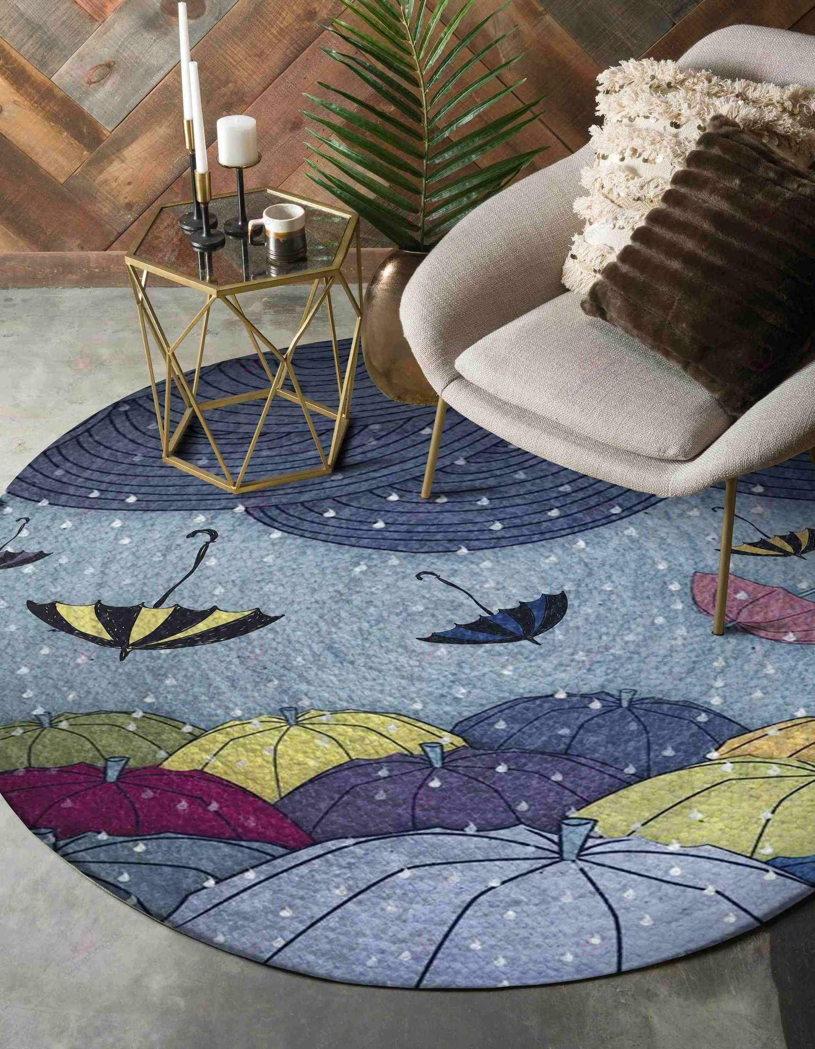 Color Umbrellas Round Carpet Floor Rug Living Room Bedroom Decor Round Area Rug Carpet Color Umbrellas Round Carpet Floor Rug Living Room Bedroom Decor Round Area Rug Carpet