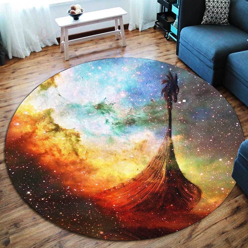 Color Viking Ship Round Carpet Floor Rug Living Room Bedroom Decor Round Area Rug Carpet