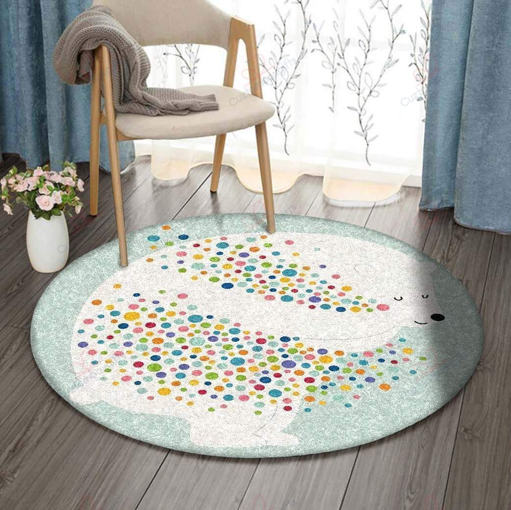 Colorful Bear Round Carpet Floor Rug Living Room Bedroom Decor Round Area Rug Carpet Colorful Bear Round Carpet Floor Rug Living Room Bedroom Decor Round Area Rug Carpet