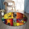 Colorful Butterflies 1 Round Carpet Floor Rug Living Room Bedroom Decor Round Area Rug Carpet